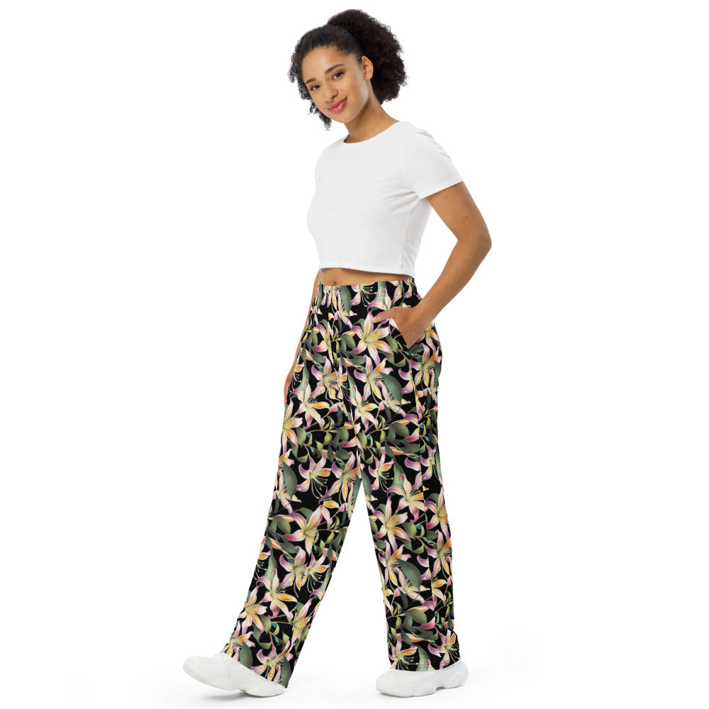 Floral Wide-Leg Lounge Pants