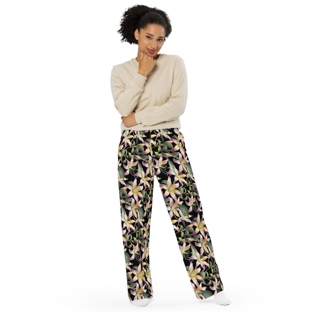 Floral Wide-Leg Lounge Pants